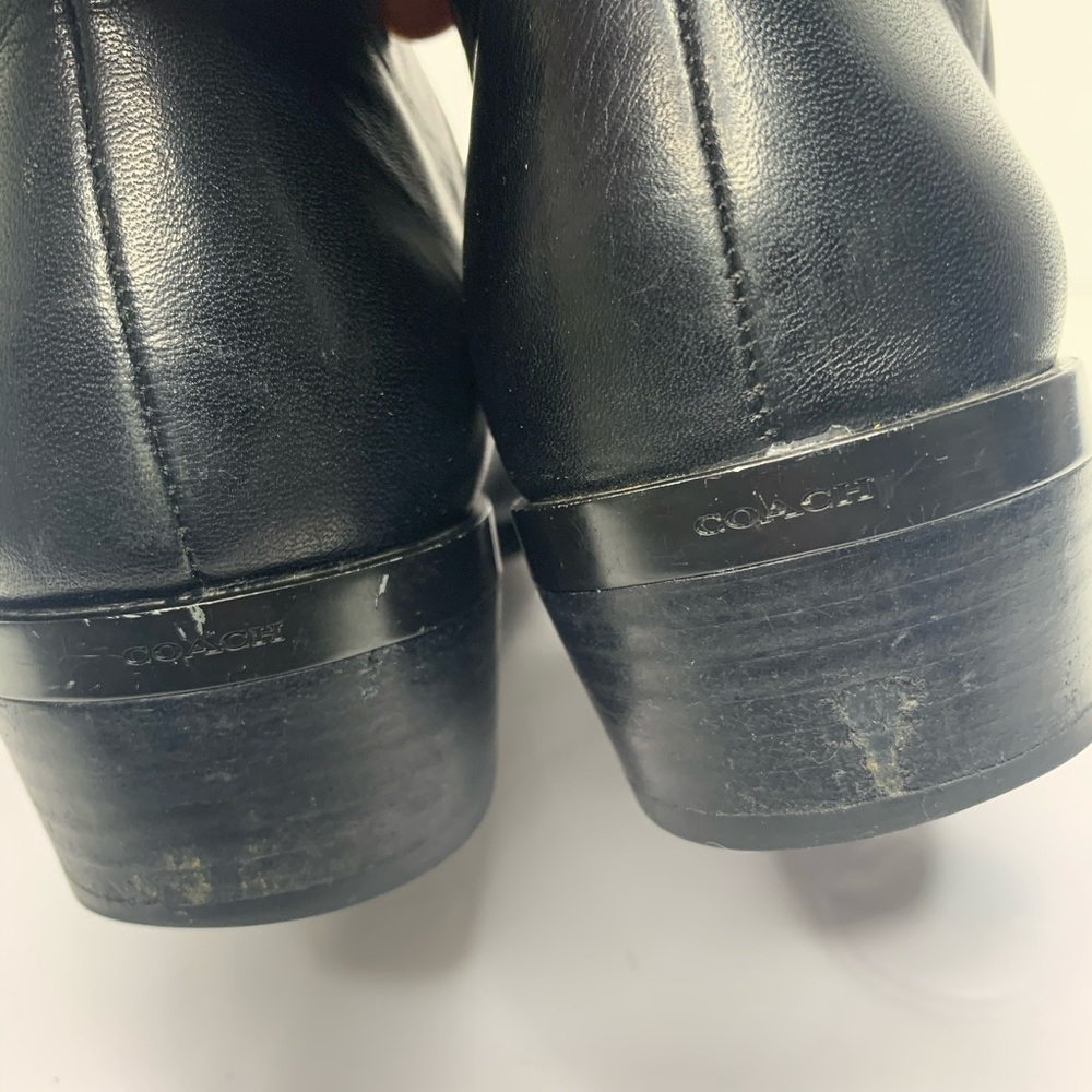Coach Montana Black Leather Zip Boots Sz 8 - Picture 4 of 8